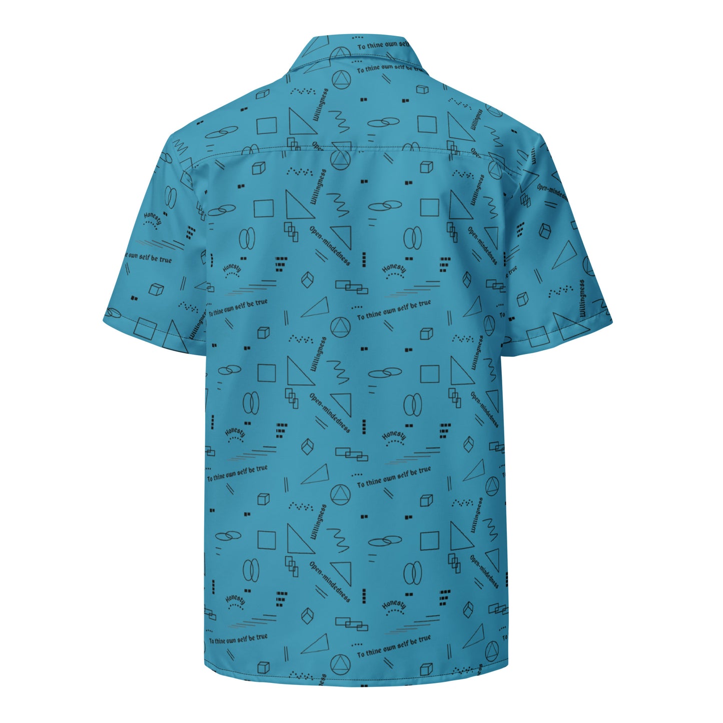 HOW Geometric Blue Unisex button shirt