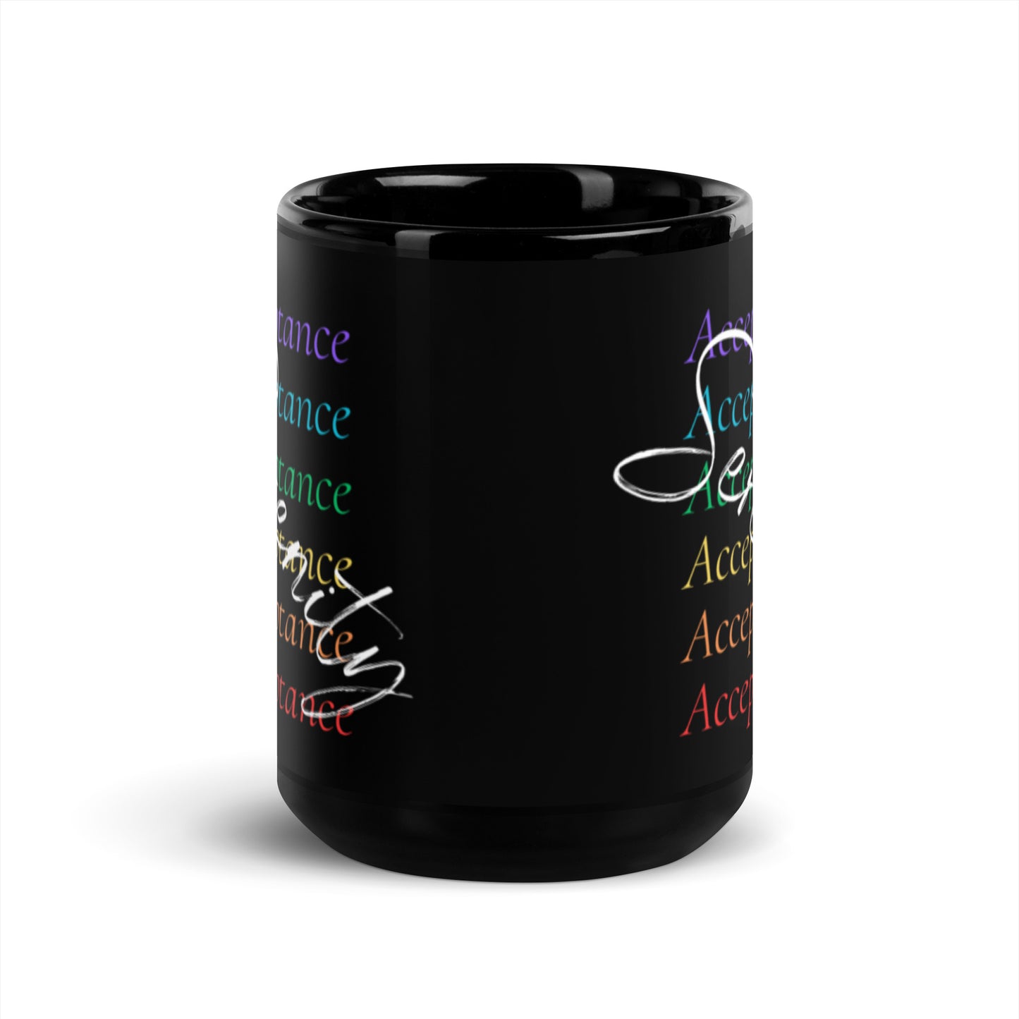 "Serenity Pride" Black Glossy Mug