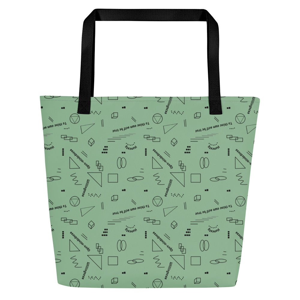 HOW Geometric Green Large Tote Bag