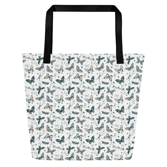 Butterfly Pattern Large Tote Bag