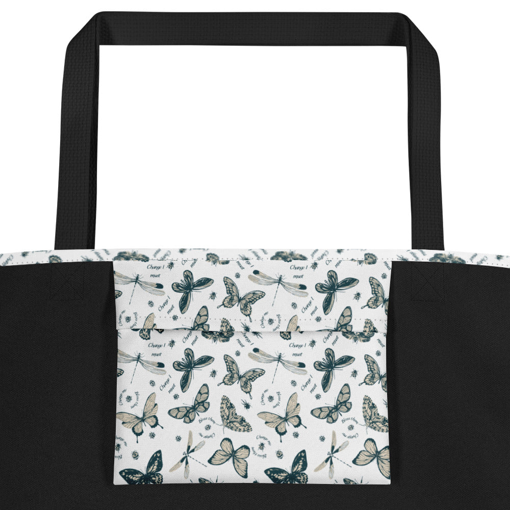 Butterfly Pattern Large Tote Bag