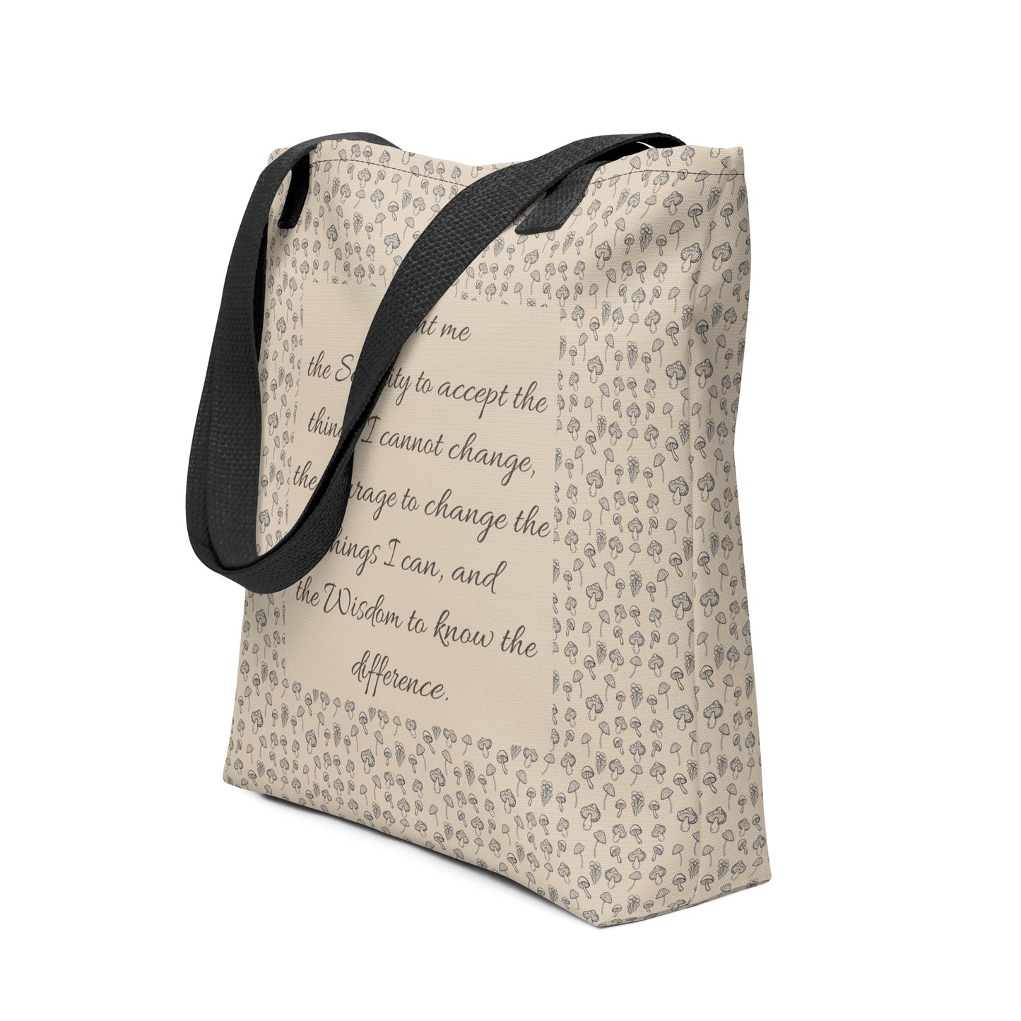 Mushroom Serenity Prayer Tote bag