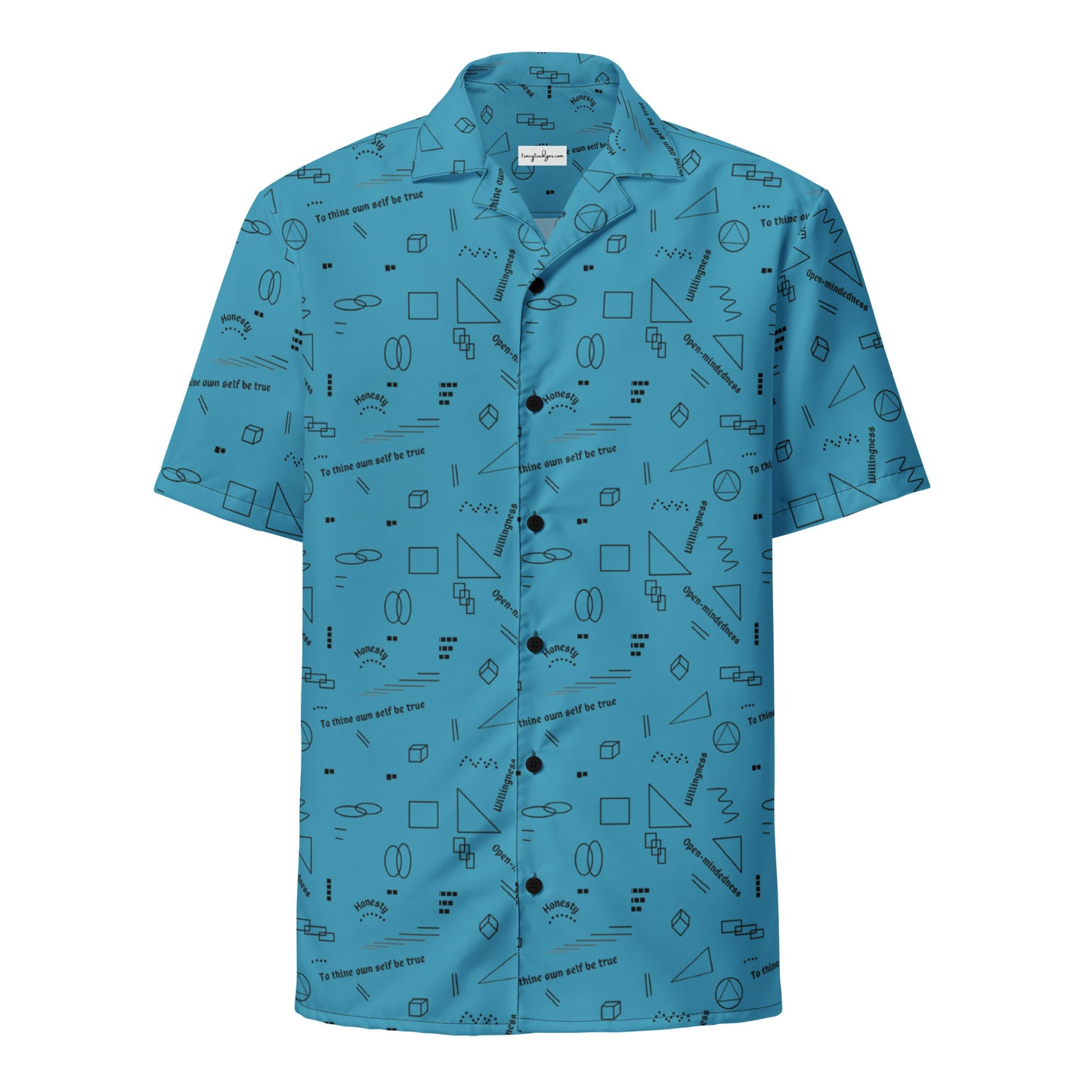 HOW Geometric Blue Unisex button shirt