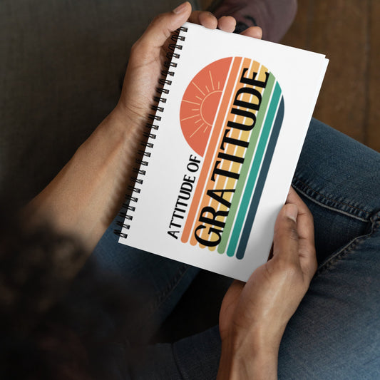Attitude of Gratitude Spiral Notebook - tracy trudges