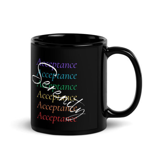 "Serenity Pride" Black Glossy Mug