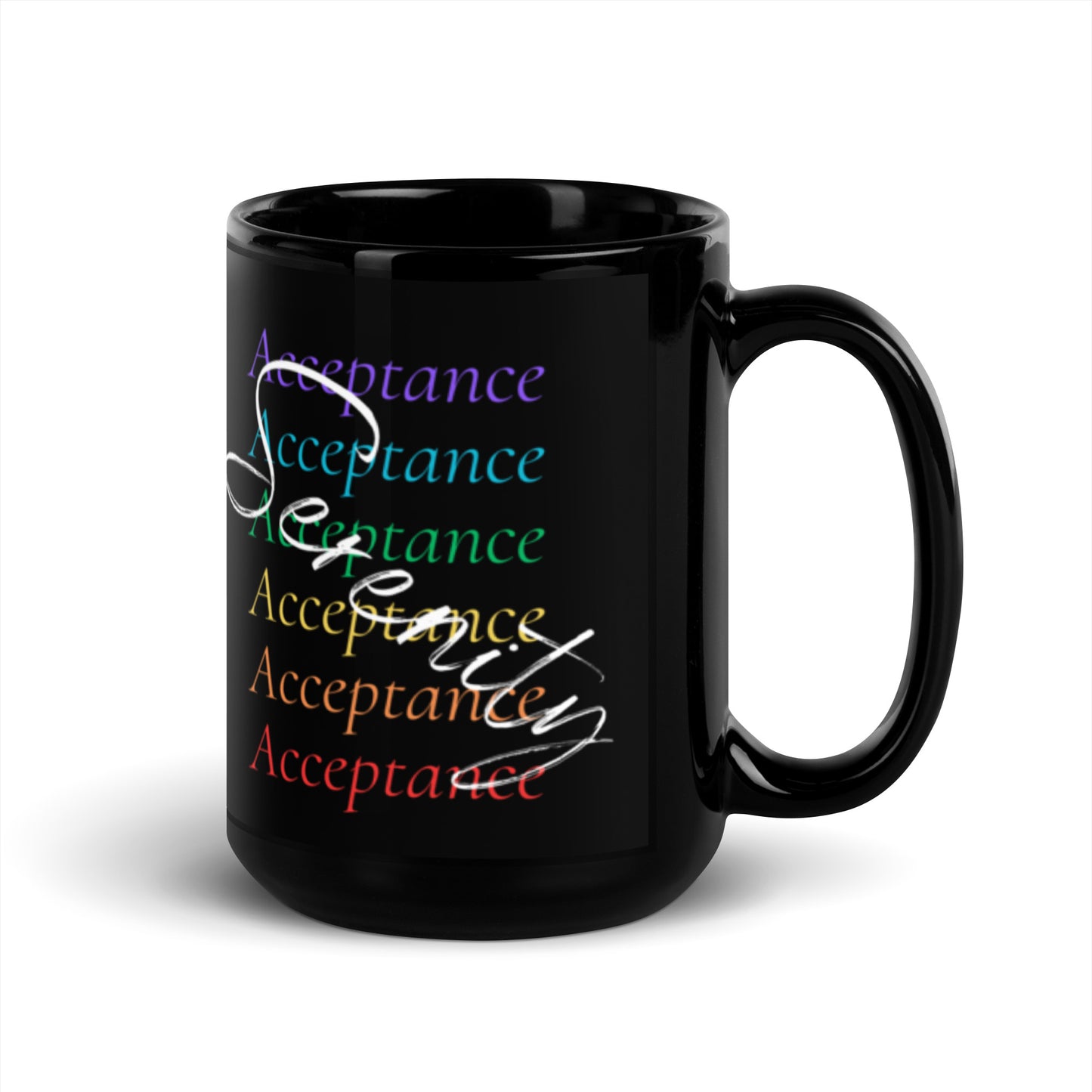 "Serenity Pride" Black Glossy Mug