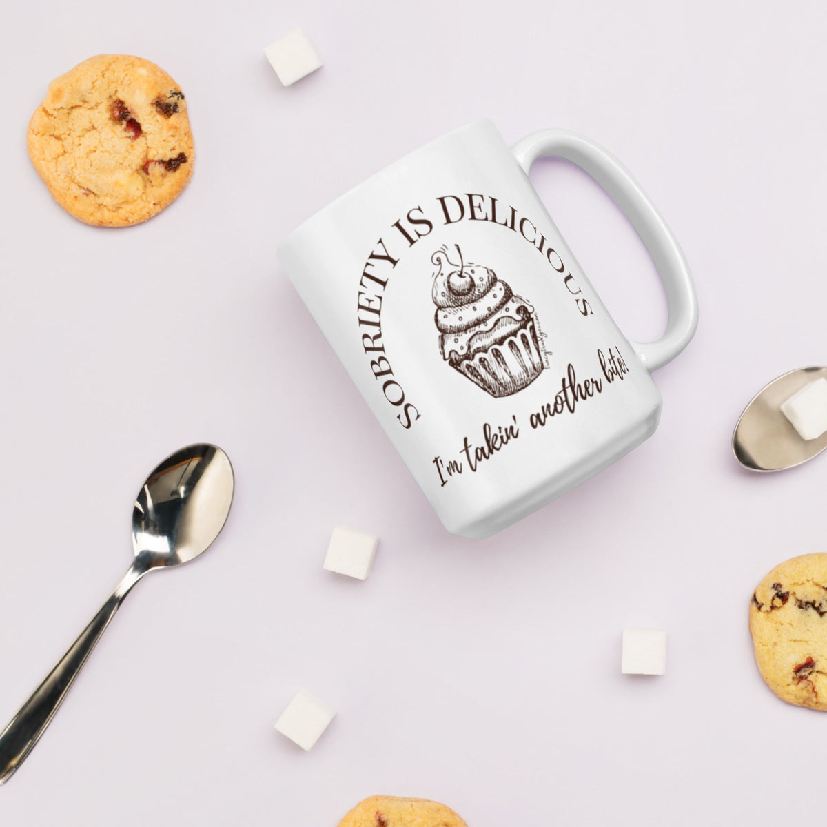 Delicious Sobriety Ceramic White Glossy Mug - tracy trudges