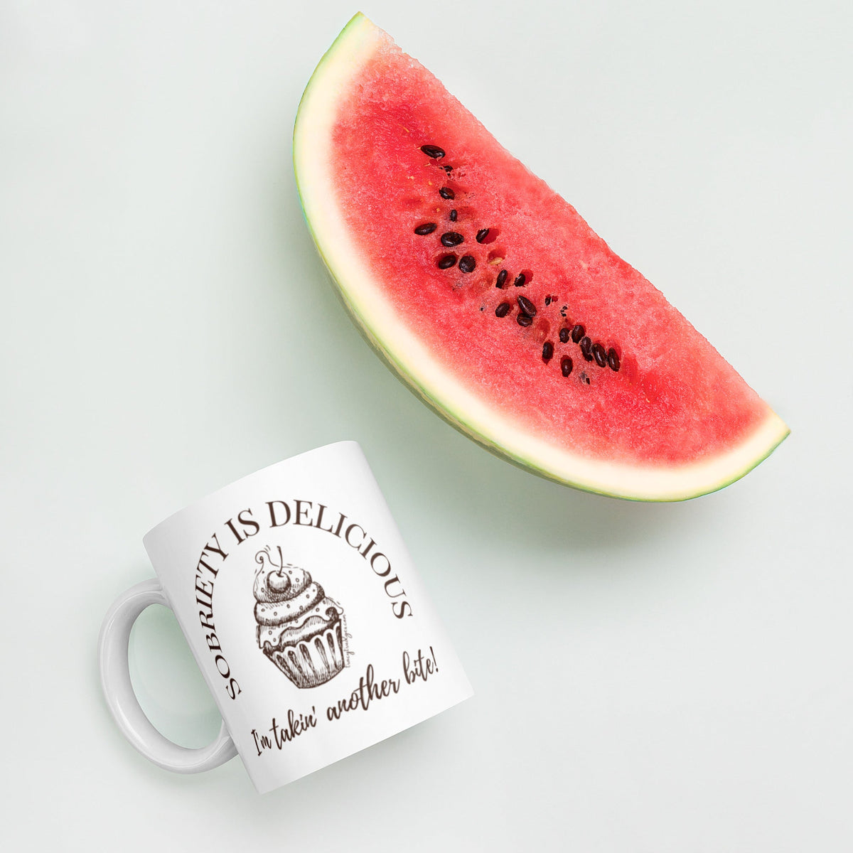 Delicious Sobriety Ceramic White Glossy Mug - tracy trudges