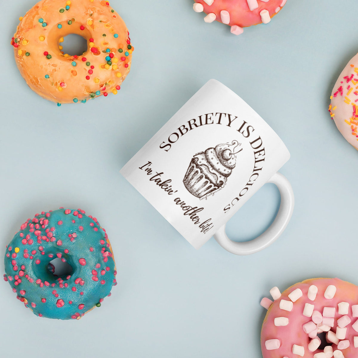 Delicious Sobriety Ceramic White Glossy Mug - tracy trudges