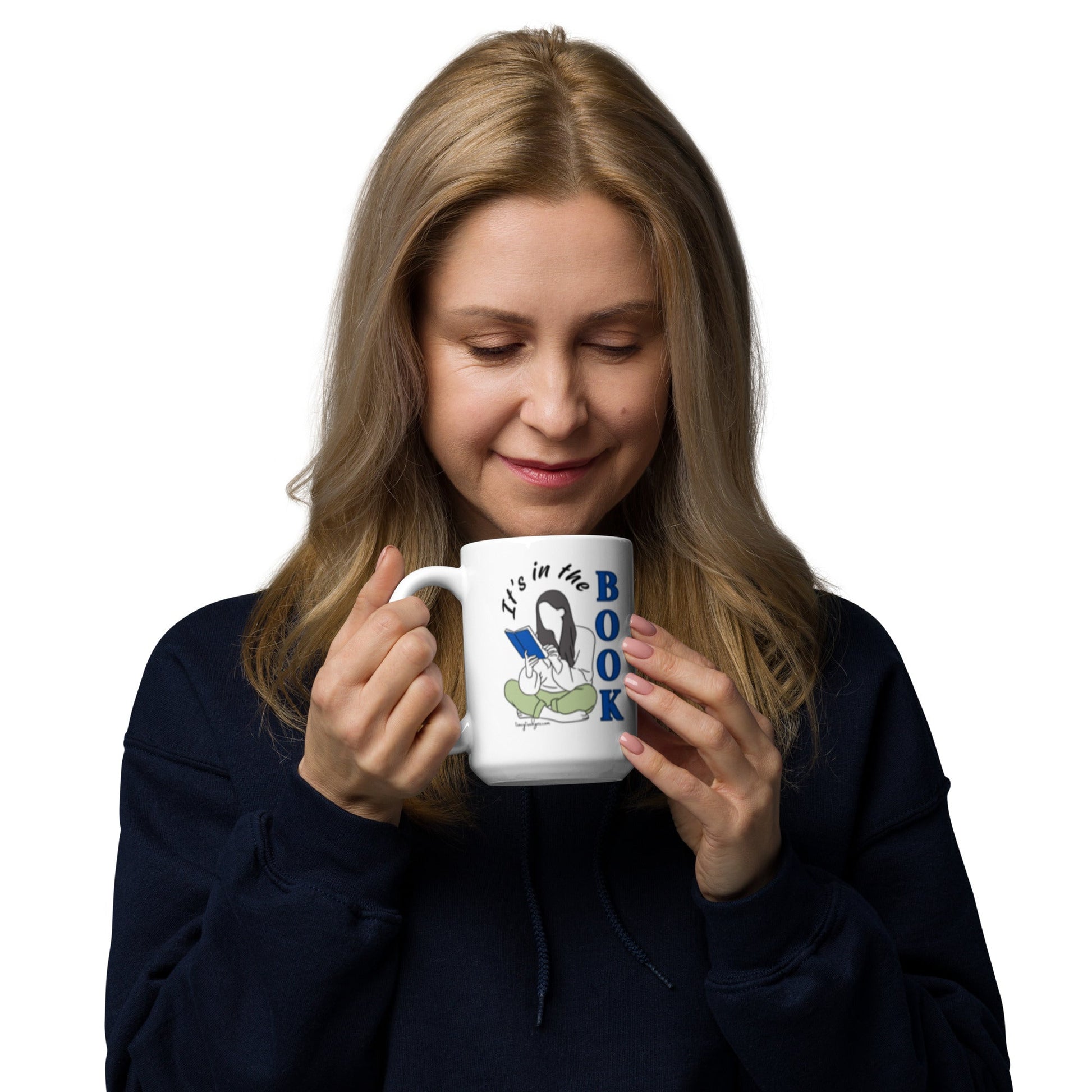 It's in the Book White Glossy Mug - tracy trudges