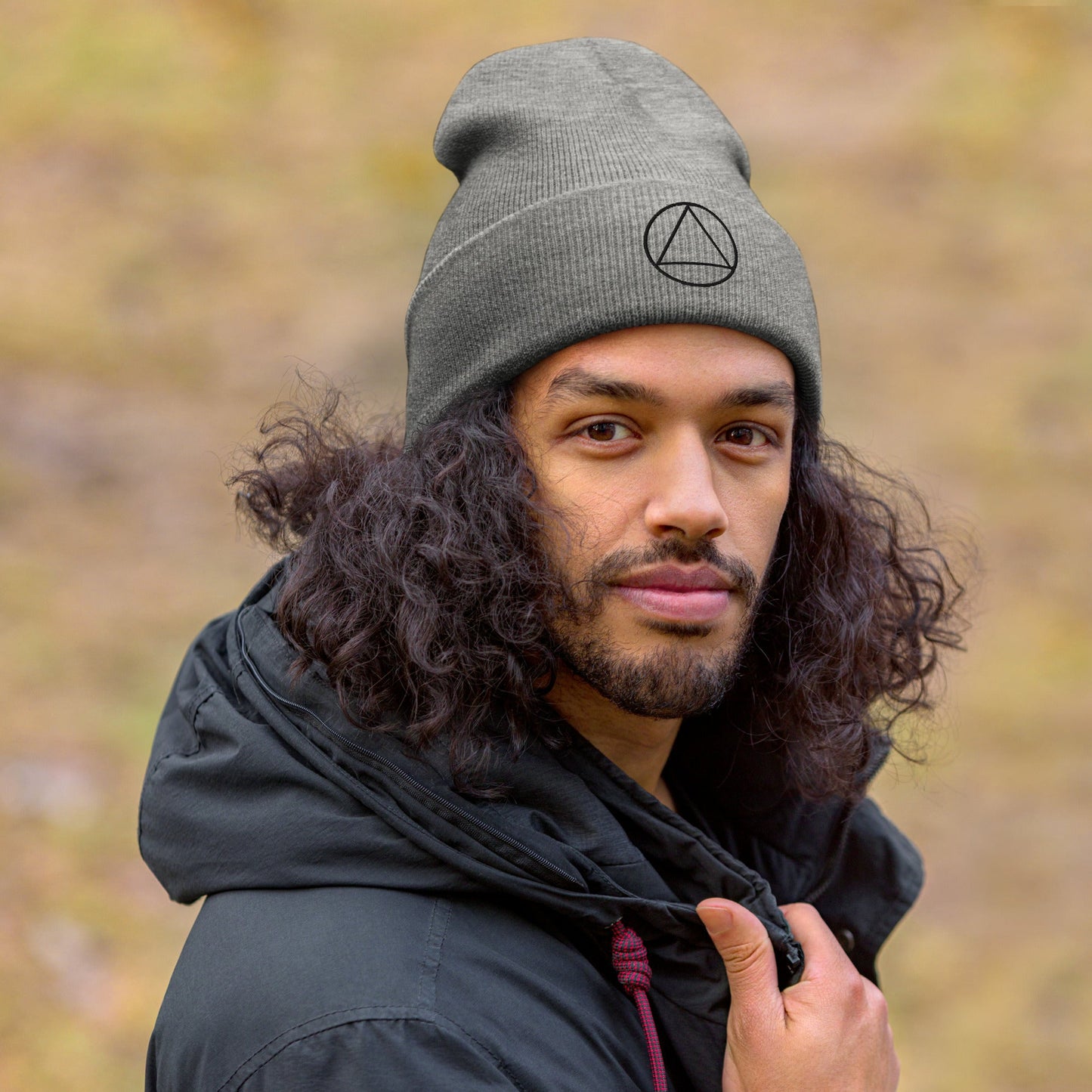 Triangle in Circle Cuffed Beanie - tracy trudges