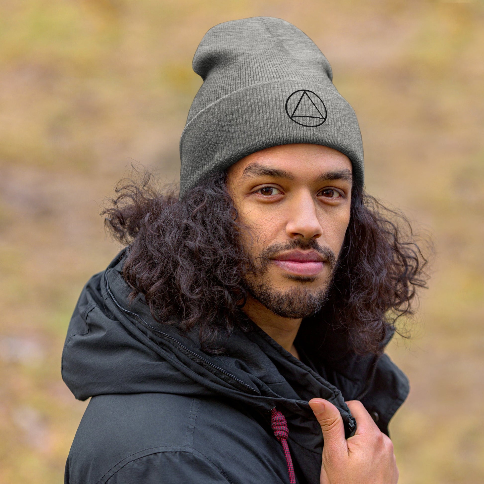 Triangle in Circle Cuffed Beanie - tracy trudges