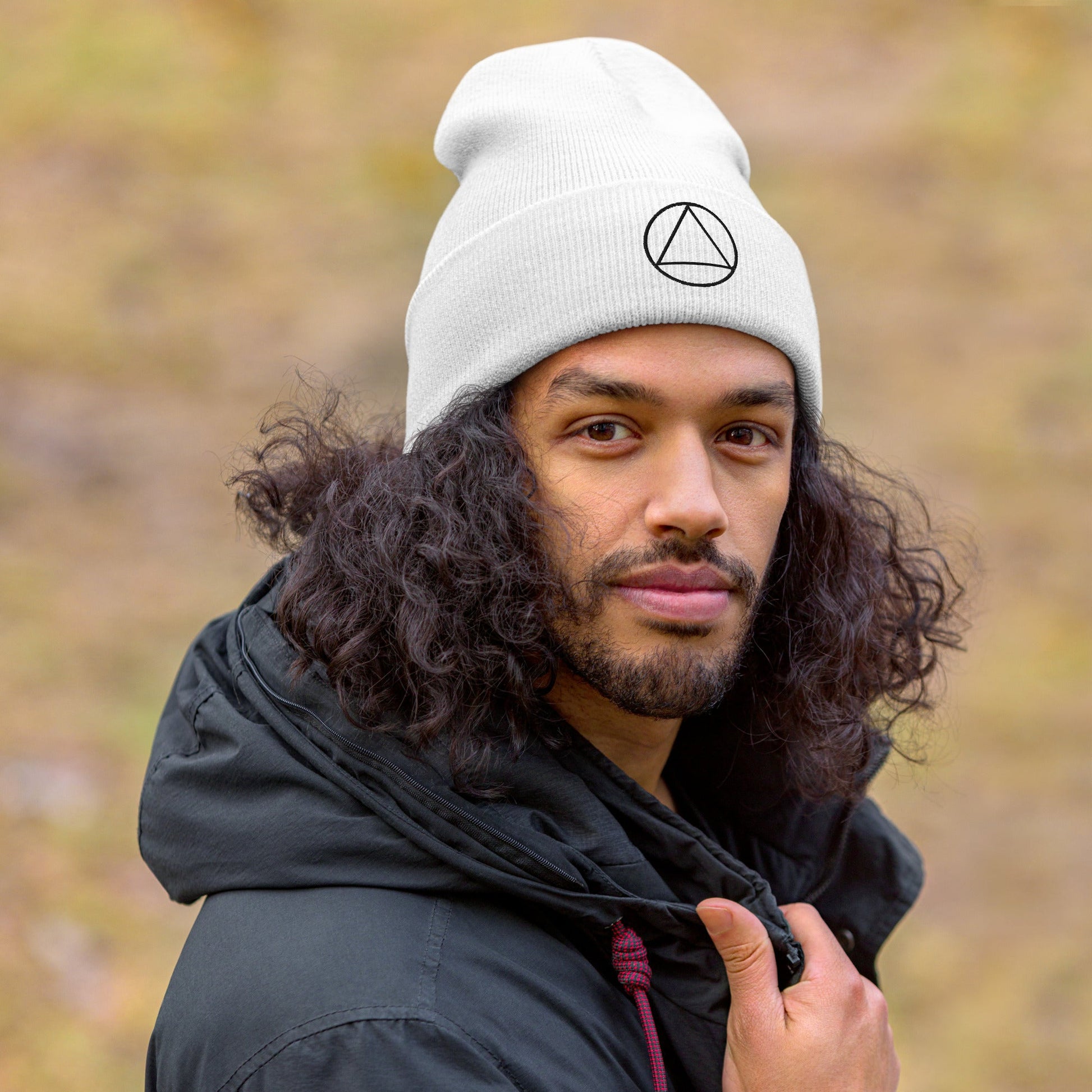 Triangle in Circle Cuffed Beanie - tracy trudges