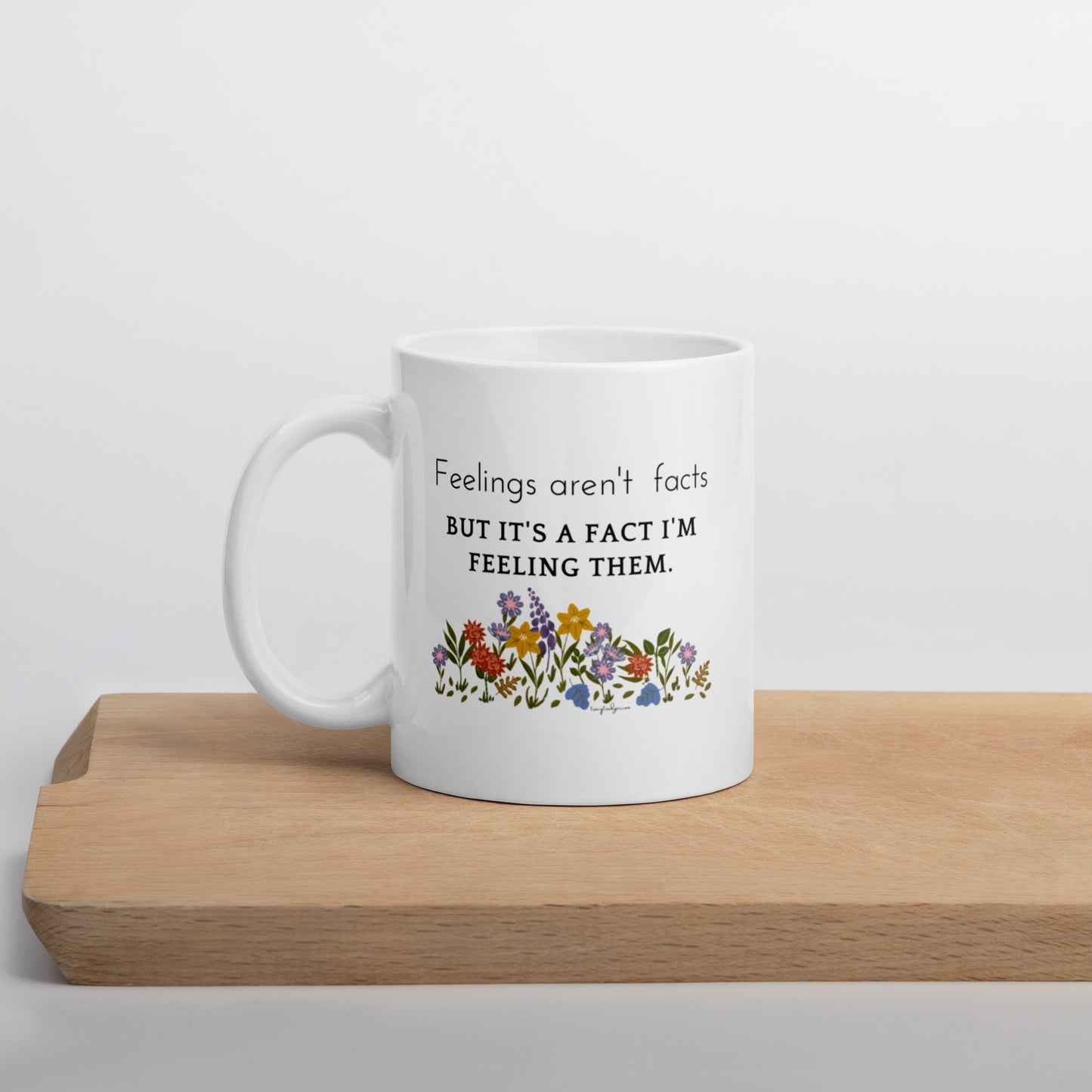 Feelings White glossy mug