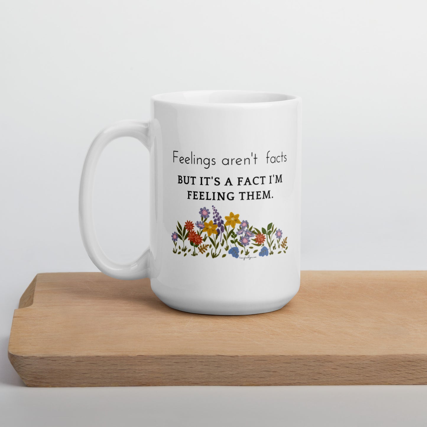 Feelings White glossy mug