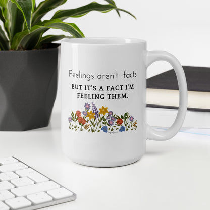 Feelings White glossy mug