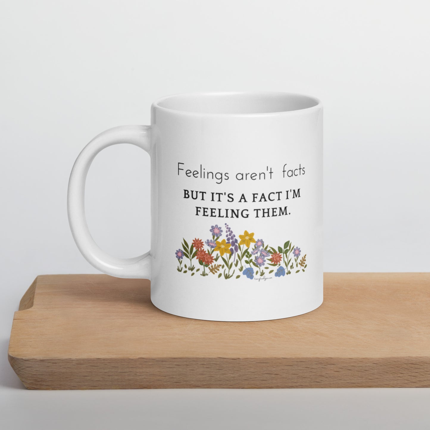 Feelings White glossy mug