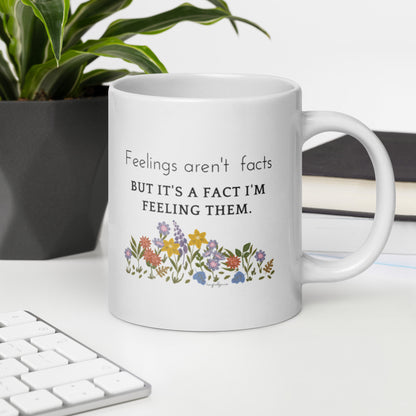 Feelings White glossy mug